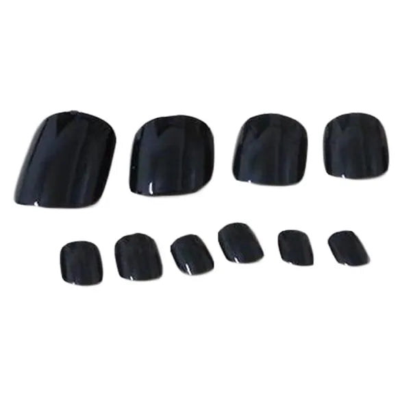 1 Box 120 Pieces Artificial Nails Black False Toenails