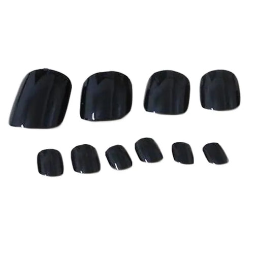 1 Box 120 Pieces Artificial Nails Black False Toenails
