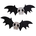 1 Pair Handmade Black Bat Wings Skull Hair Clips