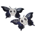 1 Pair Handmade Black Moth Skull Hair Clips Halloween Gothic