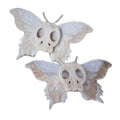 1 Pair Handmade White Moth Skull Hair Clips Halloween Gothic