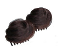 1 Pair Straight Hair Double Ponytail Claw Brown
