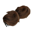 1 Pair Straight Hair Double Ponytail Claw Light Brown