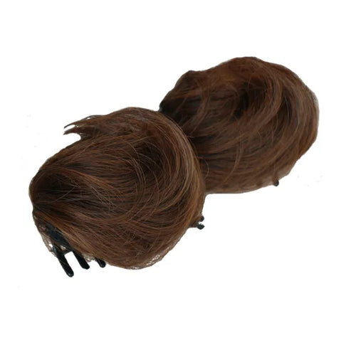 1 Pair Straight Hair Double Ponytail Claw Light Brown