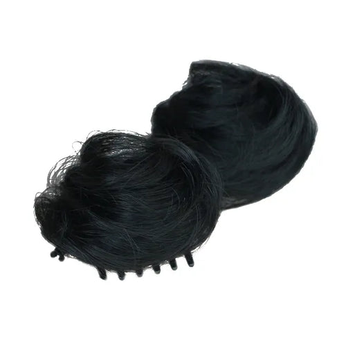 1 Pair Straight Hair Double Ponytail Claw Natural Black
