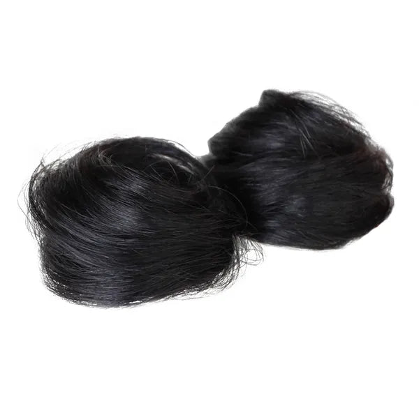 1 Pair Straight Hair Double Ponytail Hairpieces Natural Black