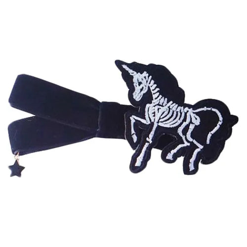 1 Piece Handcrafted Animal Skeleton Velvet Bowknot Clip
