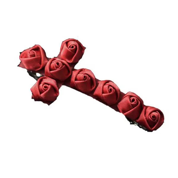 1 Piece Handmade Red Rose Cross Hair Clip Gothic Vampire