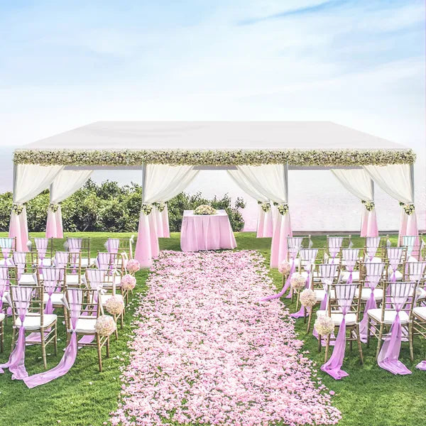 1 Set of 10'x30' Party Tent Canopy for Outdoor Weddings, Heavy-Duty Waterproof Event Shelter with Removable Sidewalls, Ideal for Parties, Booths, and Gatherings.