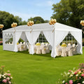 1 Set of 10'x30' Party Tent Canopy for Outdoor Weddings, Heavy-Duty Waterproof Event Shelter with Removable Sidewalls, Ideal for Parties, Booths, and Gatherings.