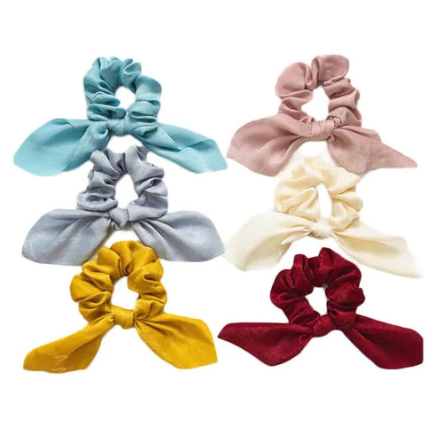 10 Pcs Multicolor Rabbit Ears Floating Ribbon Hair Band