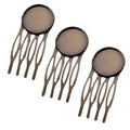 10 Pcs Retro Bronze 4 Teeth Side Comb Metal Hairpin