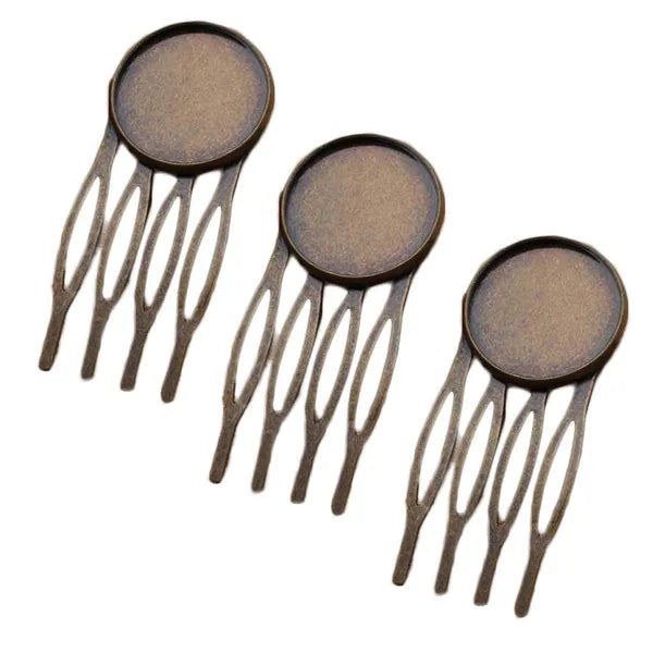10 Pcs Retro Bronze 4 Teeth Side Comb Metal Hairpin