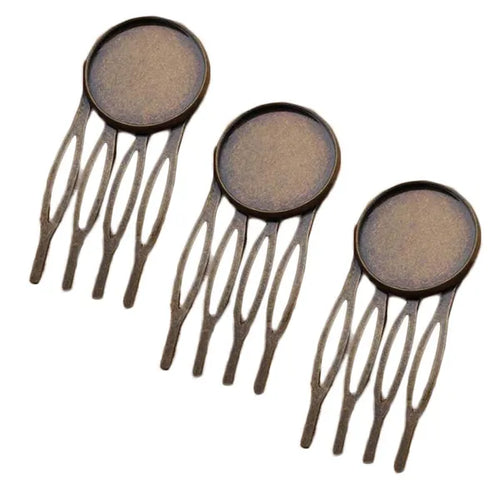 10 Pcs Retro Bronze 4 Teeth Side Comb Metal Hairpin