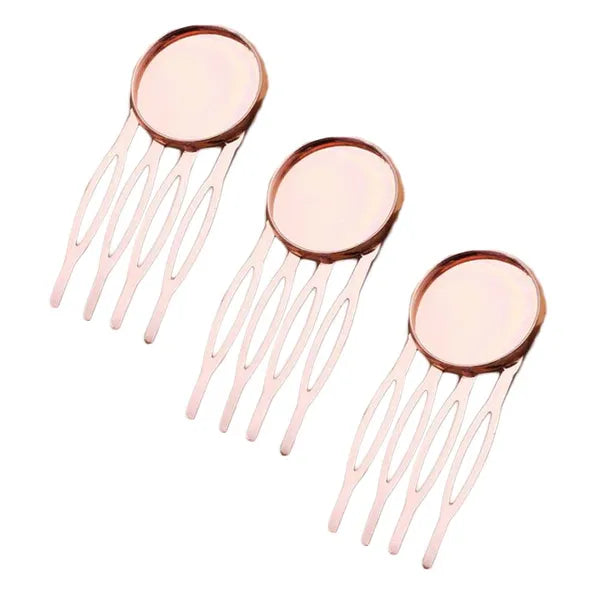 10 Pcs Rose Gold 4 Teeth Side Comb Metal Hairpin