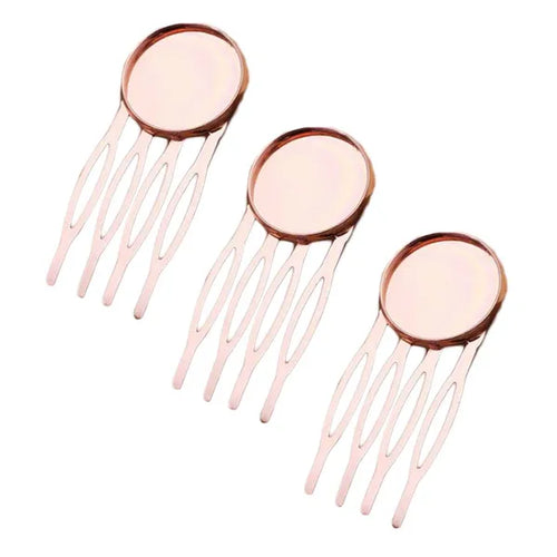 10 Pcs Rose Gold 4 Teeth Side Comb Metal Hairpin