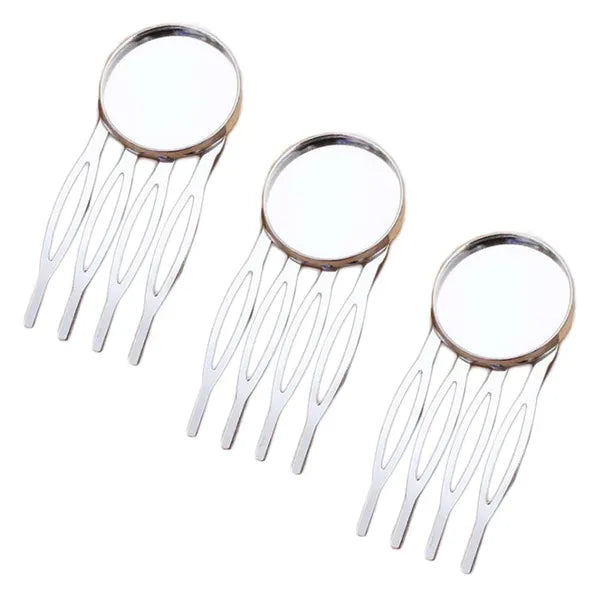 10 Pcs Silver Tone 4 Teeth Side Comb Metal Hairpin
