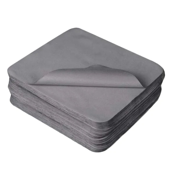 100 Pcs Grey Microfiber Glasses Cloth