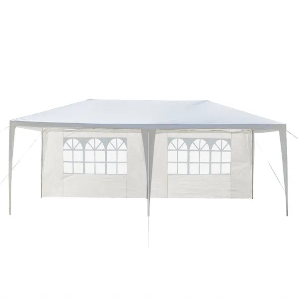 10'X20' Outdoor Party Tent with 4 Removable Sidewalls, Waterproof Canopy Patio Wedding Gazebo, White