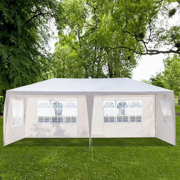 10'X20' Outdoor Party Tent with 4 Removable Sidewalls, Waterproof Canopy Patio Wedding Gazebo, White