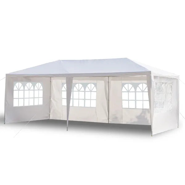 10'X20' Outdoor Party Tent with 4 Removable Sidewalls, Waterproof Canopy Patio Wedding Gazebo, White
