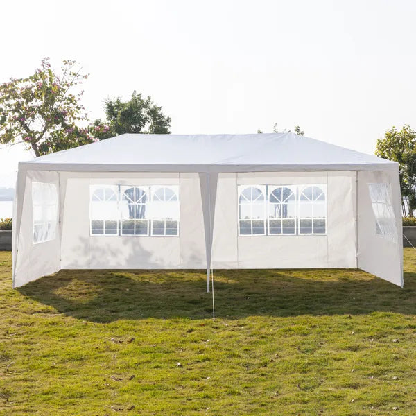 10'X20' Outdoor Party Tent with 4 Removable Sidewalls, Waterproof Canopy Patio Wedding Gazebo, White