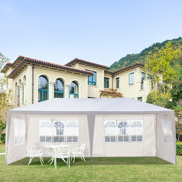 10'X20' Outdoor Party Tent with 4 Removable Sidewalls, Waterproof Canopy Patio Wedding Gazebo, White