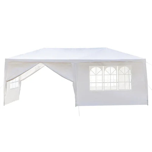 10'x20' Outdoor Party Tent with 6 Removable Sidewalls, Waterproof Canopy Patio Wedding Gazebo, White