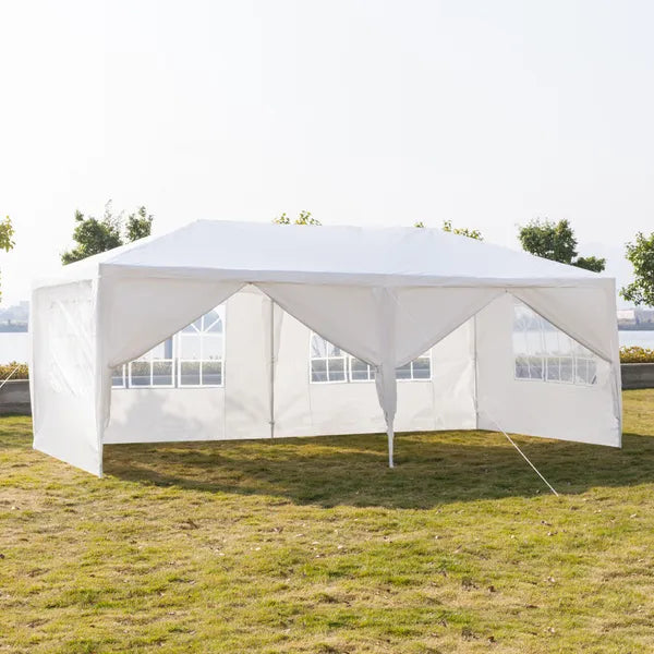 10'x20' Outdoor Party Tent with 6 Removable Sidewalls, Waterproof Canopy Patio Wedding Gazebo, White