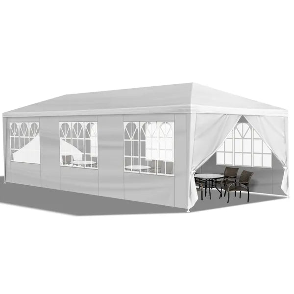 10'x30' Outdoor Party Tent with 8 Removable Sidewalls, Waterproof Canopy Patio Wedding Gazebo, White (self-pickup ONLY)