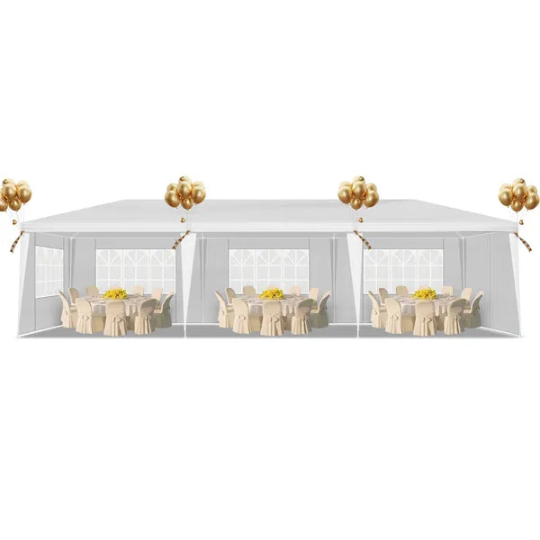 10'x30' Outdoor Party Tent with 8 Removable Sidewalls, Waterproof Canopy Patio Wedding Gazebo, White (self-pickup ONLY)