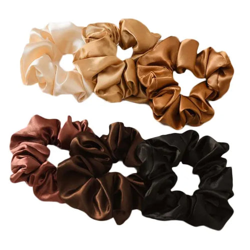 12 Pcs Multicolor Satin Hair Scrunchies Elastic Hair Band