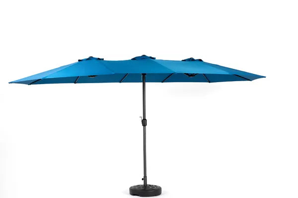 14.8 Ft Double Sided Outdoor Umbrella Rectangular Large with Crank ( khaki )(No Base)