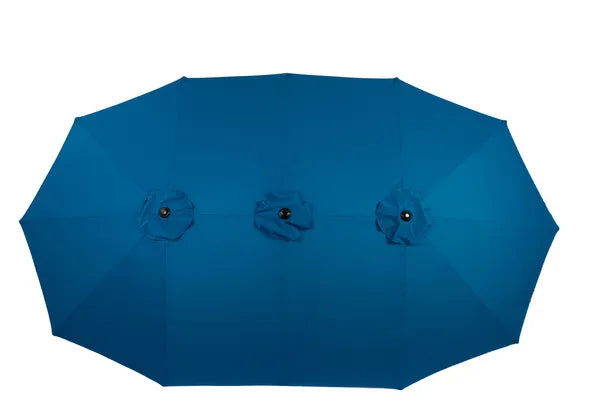 14.8 Ft Double Sided Outdoor Umbrella Rectangular Large with Crank ( khaki )(No Base)