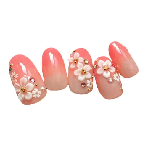 2 Box Sakura Pattern Artificial False Nails Wedding