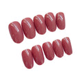 2 Box Simple Style Brick Red Artificial False Nails