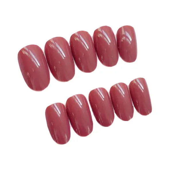 2 Box Simple Style Brick Red Artificial False Nails