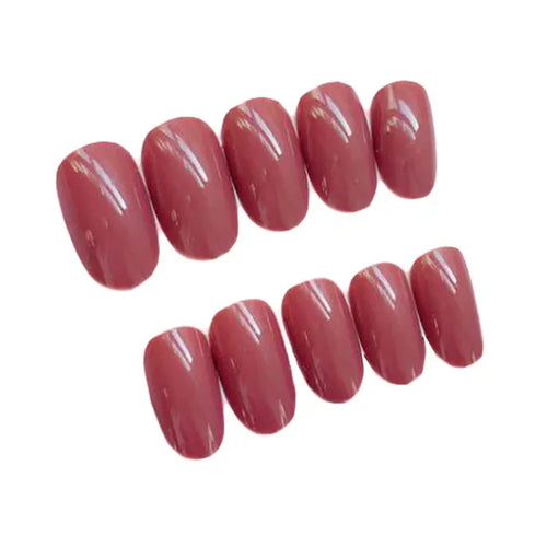 2 Box Simple Style Brick Red Artificial False Nails