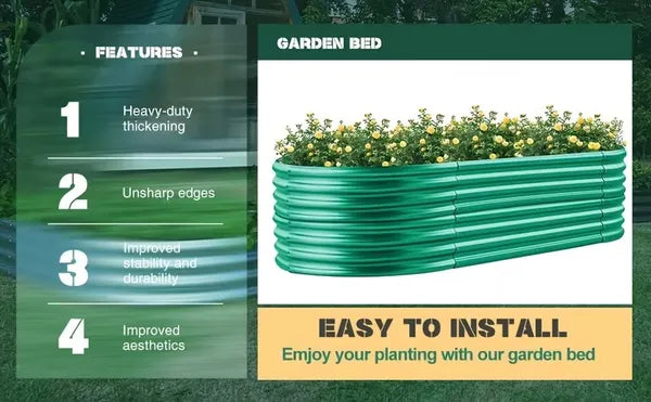 2 Pack Galvanized Raised Garden Bed Kit, 4x2FT Outdoor Metal Planter Boxes for Vegetables Herbs Flowers, Easy Assemble Lightweight Gardening Beds