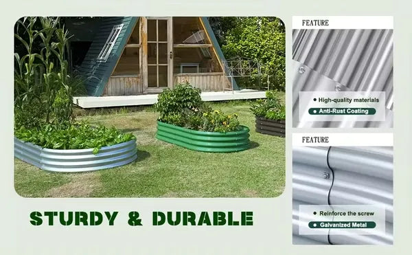 2 Pack Galvanized Raised Garden Bed Kit, 4x2FT Outdoor Metal Planter Boxes for Vegetables Herbs Flowers, Easy Assemble Lightweight Gardening Beds