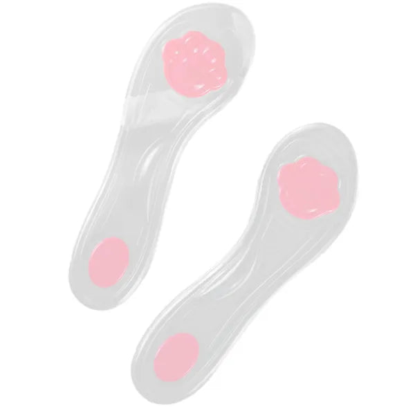 2 Pairs Ladies Silica Gel Shoe Insoles Cute Paw