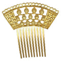 2 Pcs Gold Color Retro Carved Hair Combs Bridal 2.6 Inches
