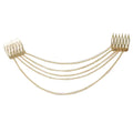 2 Pcs Gold Color Retro Hair Combs Tassels Bridal
