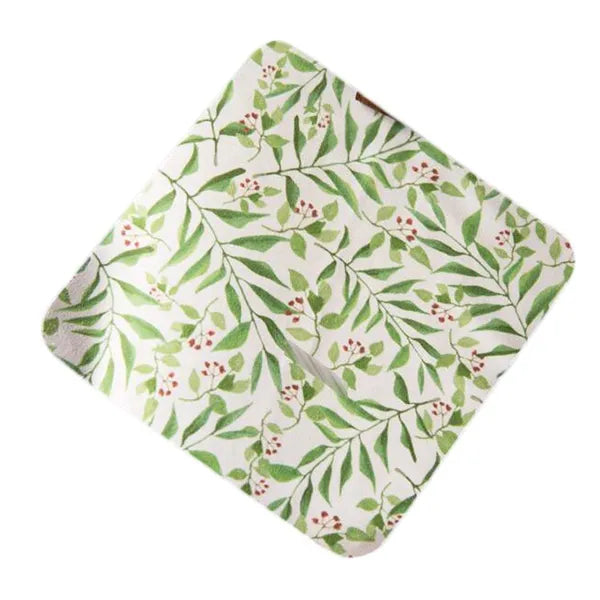 2 Pcs Green Leaves Flower Glasses Cloth Suede