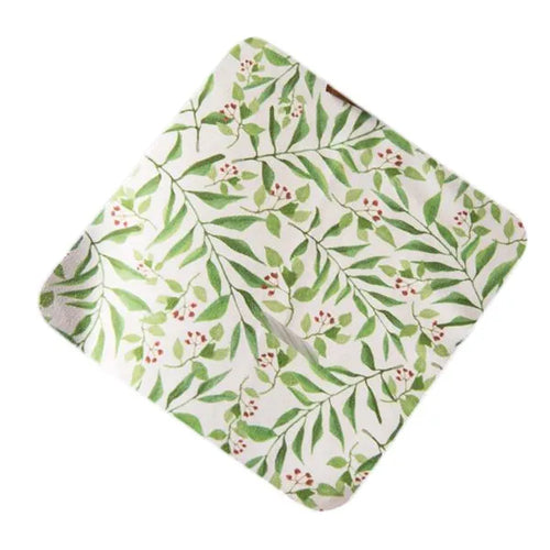 2 Pcs Green Leaves Flower Glasses Cloth Suede