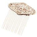2 Pcs Olive Leaves 13 Teeth Metal Hair Side Combs