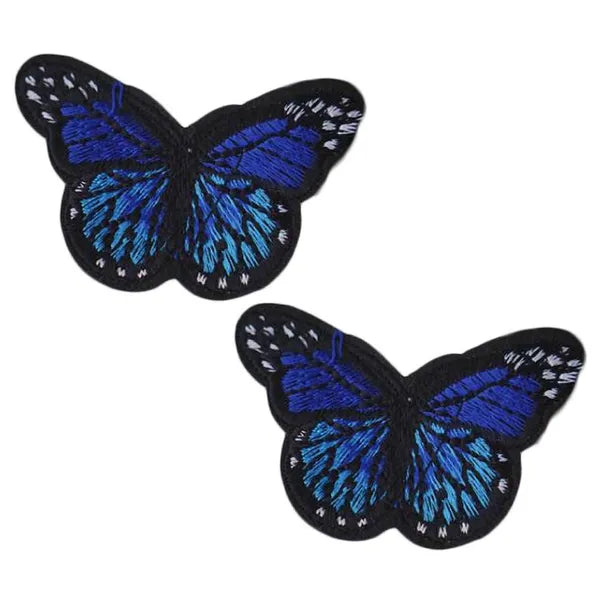 2 Pcs Random Color Handcrafted Butterfly Embroidery Clips