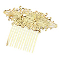 2 Pcs Retro 13 Teeth Hair Side Comb Bridal Golden