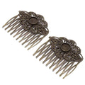 2 Pcs Retro Carved Flower Bronze Bridal 2 Inches