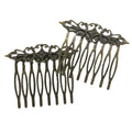 2 Pcs Retro Carved Flower Vines Bronze Bridal 2 Inches